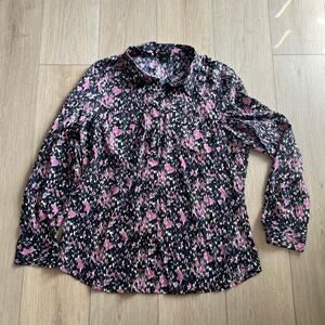 Ann Taylor Women’s Navy & Pink Button Down Blouse Size 14